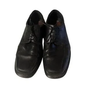 Ecco | Shoes | Ecco Black Square Toe Leather Mens Oxfords  display picture 1